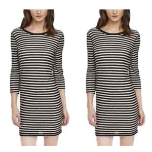 Express Black White Striped Crewneck Dress